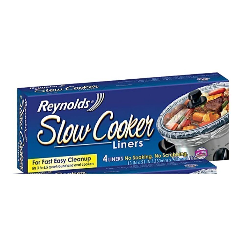 Reynolds Slow Cooker Liners NIB Crock Pot Four Liners 13 x 21in 3-6.5 Quart Food